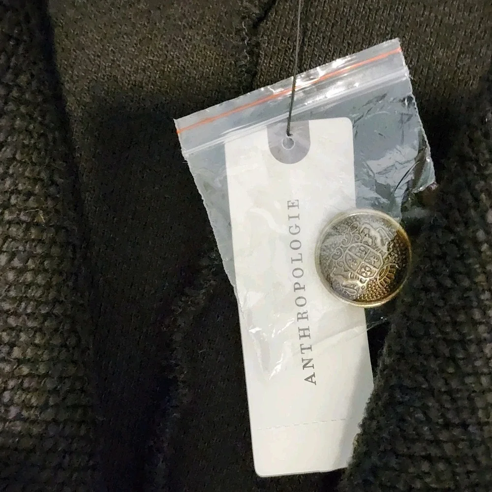 Maeve Anthropologie‎ Knit Jacket Blazer Womens Medium Black Textured Casual Work